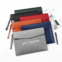 Porte-documents en cuir PU imperméable avec logo personnalisé, fermeture magnétique, grande capacité, organiseur de documents professionnels pour le travail de bureau