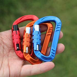 Mosquetón Portátil de Aluminio con Bloqueo Automático en Forma de D de Alta Resistencia 12KN para Escalada en Roca y Senderismo, Opción de Logotipo Personalizado, Negro, Rojo, Azul - Product Image 1