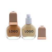 Fond de teint liquide en bouteille rose doré mignon maquillage marque privée fond de teint liquide imperméable