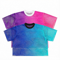 T-shirt en maille pour homme Miami Caribbean Music Fest, couleur dégradée personnalisée, respirant, haut de fête, vente en gros, fournisseur OEM ODM, impression personnalisée