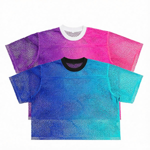 Maglietta in Rete da Uomo per il Festival di Musica Caraibica di Miami, Colore Sfumato Personalizzato, Traspirante, Top per Feste, Fornitore OEM ODM, Stampa Personalizzata - Product Image 4