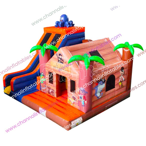 Combo gonflable de maison de videur de toboggan sautant plein d'entrain d'<span class=keywords><strong>île</strong></span> de pirate - Product Image 1