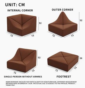 高級多用途4モジュールビッグデューンソファセット、純粋なフォームサポート、デューン型セクショナルカウチ、居心地の良いリビングルームやレジャー施設に最適 - Product Image 6