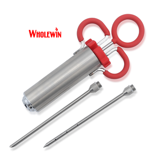 حقنة احترافية من الفولاذ المقاوم للصدأ لحقن اللحم مع إبر ماء مالح للشواء وشواء تركي وشواء خارجي - Product Image 1