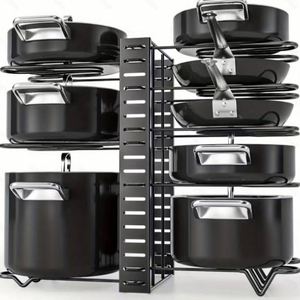 Étagère de rangement de cuisine, meuble sous évier multi-niveaux, comptoir réglable, rangement du sol au plafond, étagère séparée pour casseroles - Product Image 3