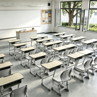 Ensemble de mobilier scolaire en gros : Bureau et chaise réglables en hauteur 600x400mm avec tiroir de rangement pour étudiant