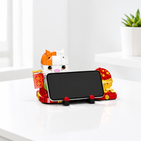Ensemble de blocs de construction Lucky Cat avec support de téléphone, 301 pièces, jouet de construction STEM, briques éducatives DIY, décoration de bureau, kit de modélisme, cadeau