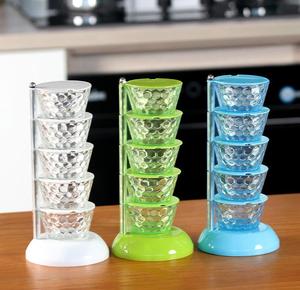 Scatola di immagazzinaggio di condimento per spezie rotante forniture da cucina in plastica contenitori per condimenti trasparenti barattolo per zucchero sale pepe cumino - Product Image 2
