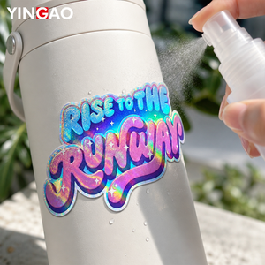 Autocollants découpés Yingao Y2K Holo <span class=keywords><strong>Alphabet</strong></span> Esthétique, autocollants en vinyle imperméables auto-adhésifs, autocollants holographiques personnalisés pour téléphone - Product Image 5