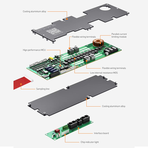 Lithium Ion Lifepo4 <b>Battery</b> Active Balance Inverter BMS PB1A16S10P BT RS485/CAN Lifepo4 8-16s <b>48v</b> 100A Smart BMS - Product Image 5