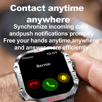 Montre connectée carrée parlante TKYUAN BT avec écran TFT, assistant vocal IA, surveillance de la fréquence cardiaque, oxymétrie, tension artérielle et fonction d'appel.