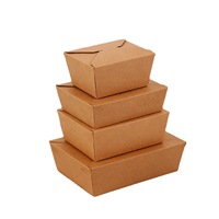 Maßgefertigte Einweg-Fast-Food-Verpackungsbox aus Kraftpapier Quadratischer To-Go-Behälter Hamburger-Box für Restaurants zum Mitnehmen