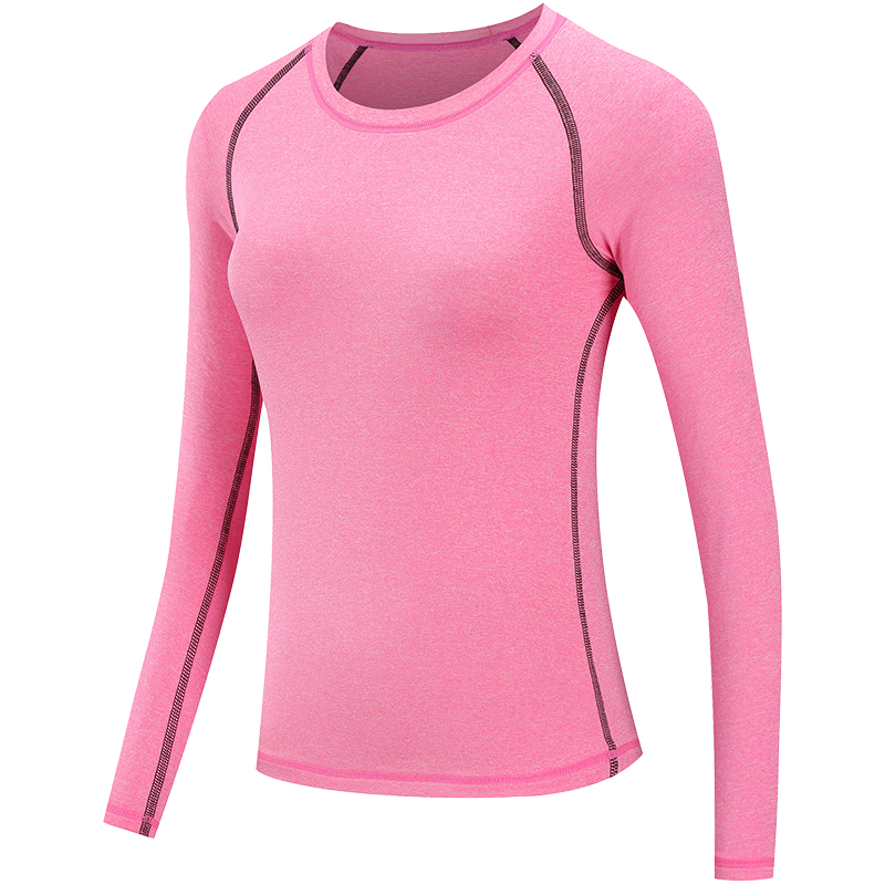 Breathable Lightweight Wholesale Custom Women's Solid Color Sports T-Shirt Polyester High Stretch Yoga Running Long Sleeve