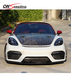 KIT DE CORPS DE DIFFUSEUR ARRIÈRE DE PARE-CHOCS AVANT EN FIBRE DE CARBONE DE STYLE <span class=keywords><strong>GT4</strong></span> RS PERSONNALISÉ pour <span class=keywords><strong>PORSCHE</strong></span> 718 BOXSTER - Product Image 1