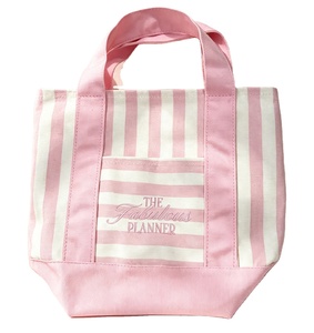 Custom Striped Canvas Tote <b>Bag</b> Embroidered Logo <b>Pastel</b> Color Reusable Grocery Shoulder Gift Shopping <b>Bag</b> Casual Daily Tote - Product Image 2