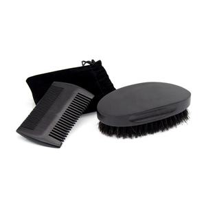 Superventas de alta calidad 100% cerdas de jabalí natural Juego de cepillos de barba de madera para hombres - Product Image 2
