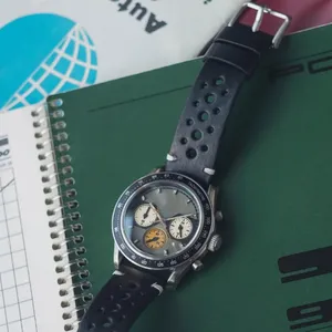 Montre de luxe moderne CILOA pour hommes, montres à quartz de haute qualité, bracelet en cuir imperméable, grand chronographe tendance - Product Image 4