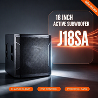 Caisse de son active en bois 1000W RMS avec woofer ferrite 18 pouces, subwoofer DJ de concert classe D pour la vente en gros audio