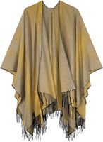 Écharpe longue en acrylique pour l'automne et l'hiver, châle réversible à dégradé de couleurs, franges jacquard, poncho grand format durable et coupe-vent pour l'extérieur