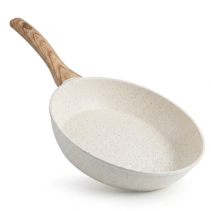 Sartén antiadherente de aluminio de alta calidad de 20/24/26/28 cm con revestimiento de piedra Maifan y mango de madera para cocinas de gas e inducción. - Product Image 1