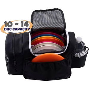 Bolsa de golf de disco con etiqueta BSCI, tipo tote, para frisbee golf, personalizada, con capacidad para 10-14 discos, botella de agua y accesorios. - Product Image 1