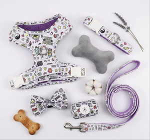 Conjunto de Arnés de Perro de Neopreno Acolchado Suave de Lujo, Cinta con Estampado de Sublimación Personalizada, Collar y Correa Personalizados para Perros - Product Image 2