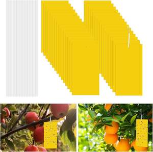 สติ๊กเกอร์ดักแมลงแบบกาวสองหน้า กันน้ำ เป็นมิตรกับสิ่งแวดล้อม สำหรับดักแมลงวันผลไม้ แมลงสาบ แมลงติดใบไม้ ใช้แล้วทิ้ง - Product Image 1