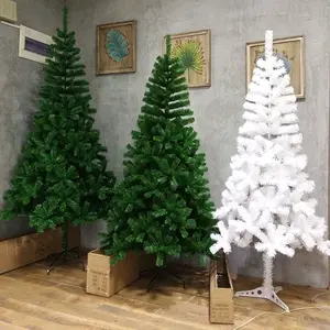 Árvore de Natal de simulação de agulha de pinheiro de pelúcia e árvore de Natal de PVC para decoração festiva de venda quente