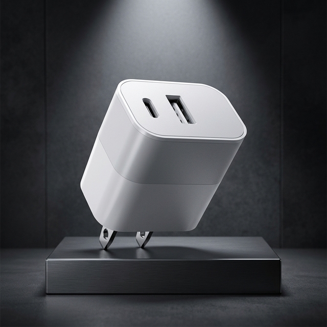 US Plug 2.4A Dual Port USB Charger ABS Material Multi-Device Wall Charging Adapter for Home Travel