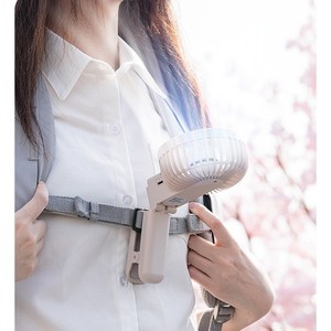 Portable <b>Mini</b> <b>Fan</b> <b>With</b> Umbrella Clip <b>USB</b> Rechargeable Foldable Silent <b>Fan</b> For Outdoor Use White Blue Camel - Product Image 2
