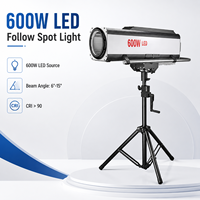 Projecteur LED 600W RGBWA avec zoom motorisé 6-15x, portée 150m, CRI90, sans scintillement, DMX512, IP20 pour théâtre, concert, mariage