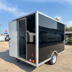 Rimorchio per Catering Mobile con Asse Singolo e Telaio in Alluminio, Carretto Commerciale <span class=keywords><strong>Vintage</strong></span> per Alimenti da Strada, Mini Chiosco Isolato per Cibo all'Aperto - Product Image 6