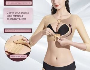 Vêtement de compression post-chirurgicale pour femmes, manches longues, haut en jersey de spandex, liposuccion, augmentation mammaire, shapewear, soutien-gorge - Product Image 2