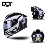 Casque de moto modulaire homologué DOT, ABS, rabattable, intégral, avec double visière, fermeture rapide, toutes saisons, pour homme/femme