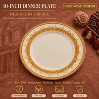 Assiette de service en mélamine OEM ODM pour cantine, 10 pouces, pour hôtel, buffet, jardin, fête, camping, résistante aux éclats, empilable sur plan de travail