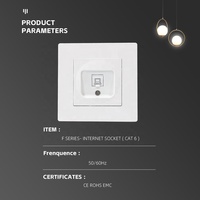 Enchufe de Pared para Computadora RJ45 de Alemania, Estándar Europeo, Enchufe LAN CAT6 de 86*86 mm, Enchufe de Datos y Energía