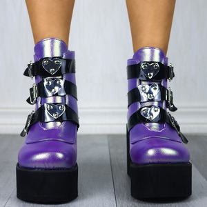 Jujian-bottines semelle épaisse pour femmes, chaussures 43 de grande taille, <span class=keywords><strong>Punk</strong></span>, Street, Cosplay, collection automne-hiver 2022 - Product Image 4