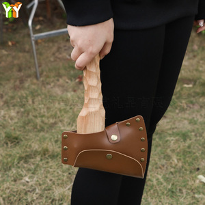 In stock: Outdoor camping woodcutting axe protective cover, garden axe <b>tool</b> PU leather <b>case</b>, axe blade cover, small bag - Product Image 1
