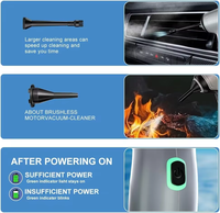 Mini aspirateur sans fil à moteur sans balais, avec lumière LED, filtre, alimenté par batterie, pour utilisation humide/sèche, voiture, garage, maison, hôtel, 121-150