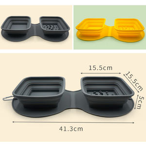 Hot selling Foldable Slow Feeding Dog Bowl Food Grade <b>Silicone</b> Pet Dog Bowl For Travel Outdoor Walking Pet Bowl - Product Image 3