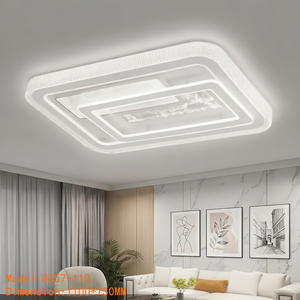 Plafonnier LED rectangulaire moderne à effet d'ondulation d'eau, avec variateur d'intensité à distance, pour la décoration intérieure de maisons de luxe - Product Image 1