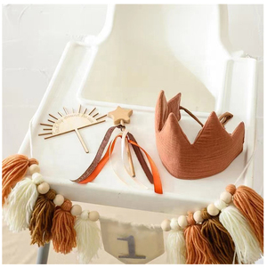 Chapeau d'<span class=keywords><strong>anniversaire</strong></span> en gros, bannière, garniture de gâteau, ensembles de couronnes, chaise haute pour bébé, macramé, décorations de fête d'<span class=keywords><strong>anniversaire</strong></span> - Product Image 5