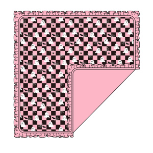 <span class=keywords><strong>Couverture</strong></span> d'emmaillotage réversible en bambou pour bébé, motif citrouille à volants, à carreaux tourbillonnants roses, pour Halloween - Product Image 4