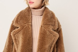 QIUCHEN QC1848 Cappotto in Vera Pelliccia di Pecora, Stile Lungo, Cappotto Teddy Color <span class=keywords><strong>Cammello</strong></span>, Taglia Oversize, Cappotto Invernale da <span class=keywords><strong>Donna</strong></span> - Product Image 5