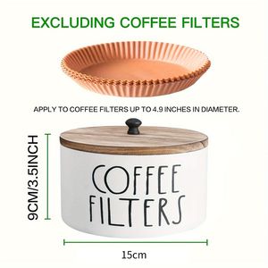 Accessoires de bar à café, organisateur de station, contenants, paniers de rangement en bois avec couvercle, porte-filtres à café en papier - Product Image 2