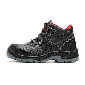Zapatos de seguridad industriales de alta resistencia <span class=keywords><strong>para</strong></span> hombres <span class=keywords><strong>Botas</strong></span> de trabajo de goma de cuero con punta de acero de corte alto con tapa de trabajo en frío y caliente de PVC resistente - Product Image 4