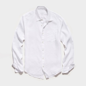 Chemise 100% Lin Écologique Coupe Ample Décontractée Camisas Vente en Gros Chemise en Lin pour Hommes - Product Image 5