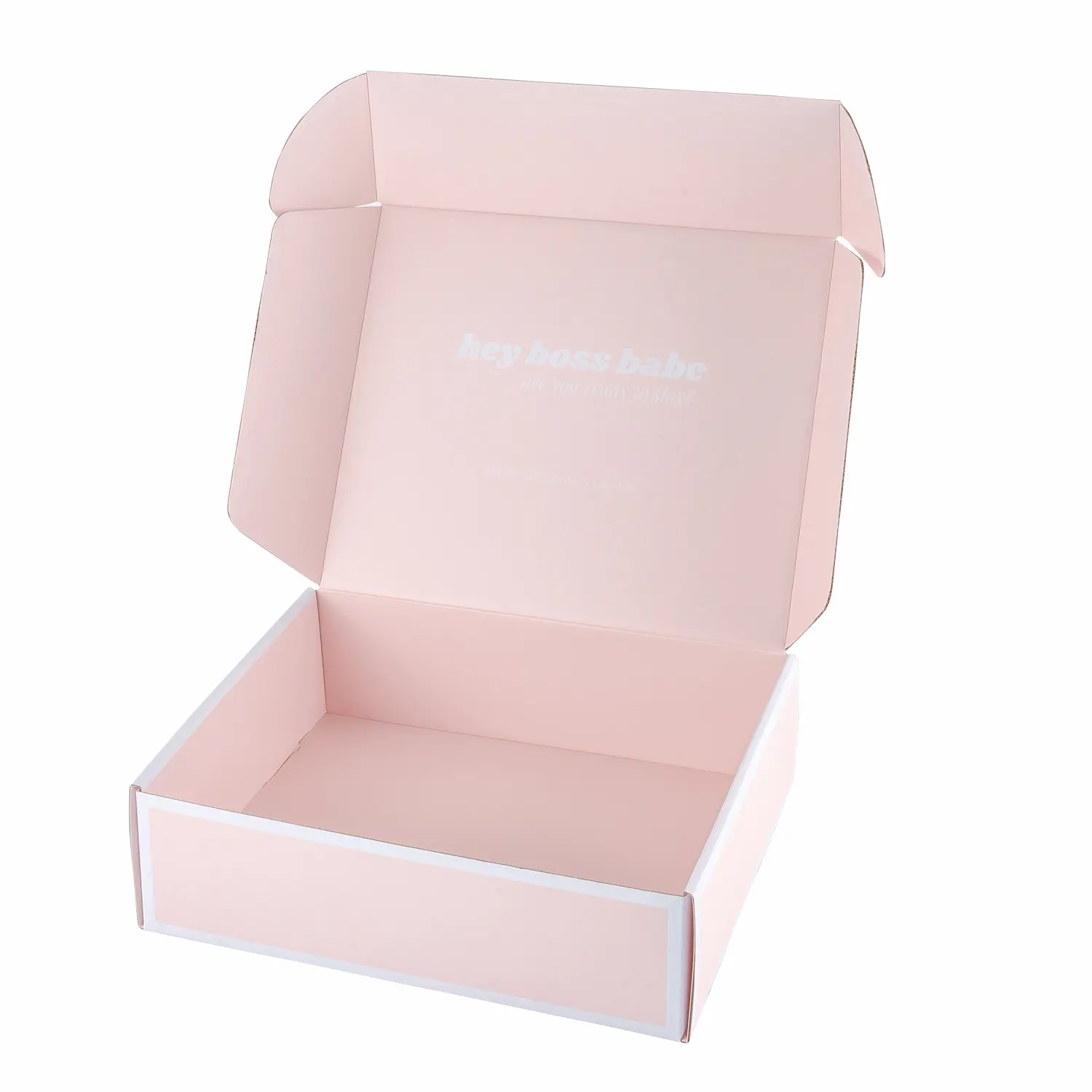 शीर्ष बिक्री गर्म गुलाबी कपड़े उपहार बॉक्स सौंदर्य प्रसाधन मेलर बक्से पैकेजिंग सौंदर्य उत्पादों की पैकेजिंग विग मेलर शिपिंग बॉक्स