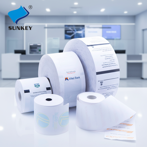 Venta al por mayor directa de fábrica, rollo de papel térmico sin BPA de 80x80mm, rollo de recibos de efectivo de 80mm y 57mm para autoservicio y préstamo en bibliotecas - Product Image 1