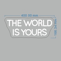 Drop Shipping Nouvelle Arrivée Lettre Électronique Enseigne Flex Personnalisée Illuminée Lettres Décoration Murale Acrylique Art the World Is Yours Neon